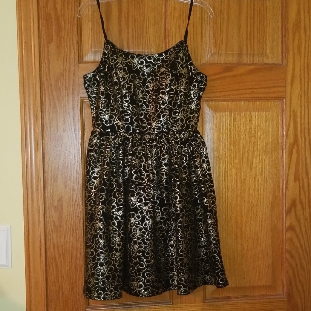 Gold floral dress